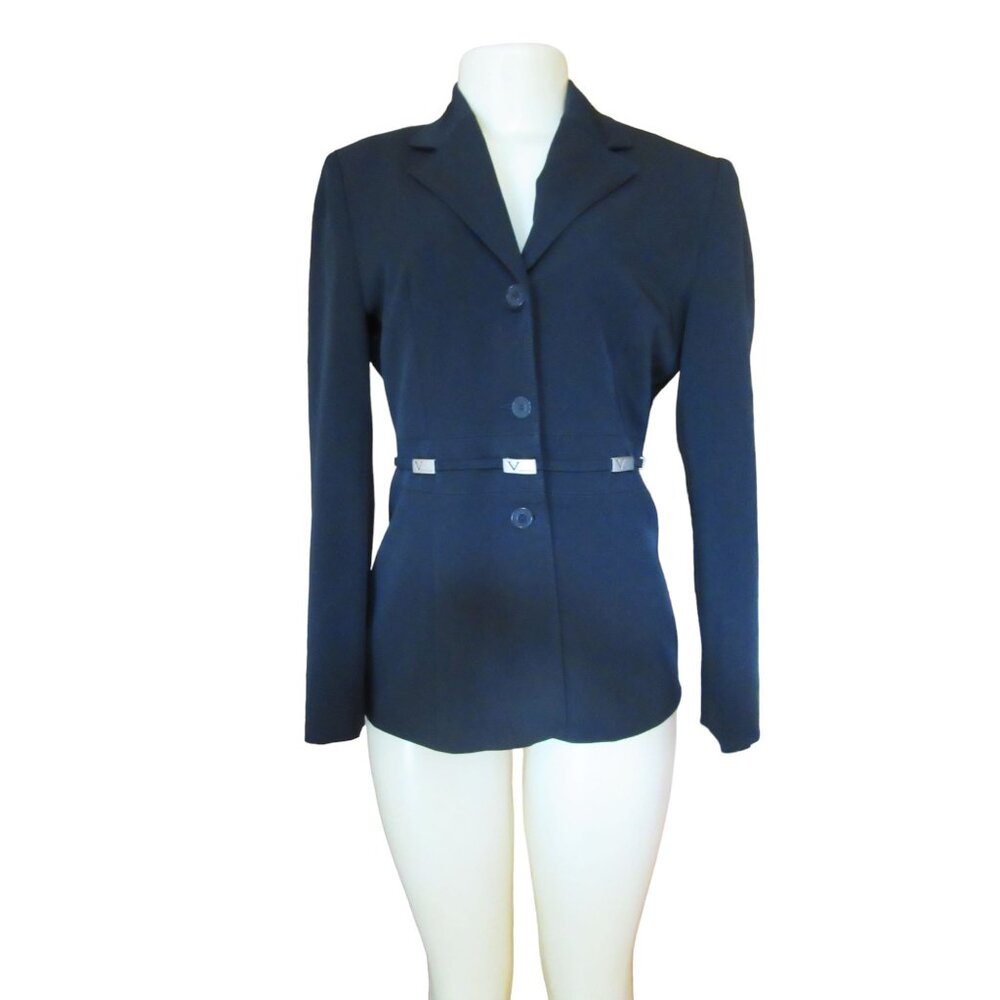 Vintage Vertigo Paris Black Blazer Jacket in Size Medium, Made in France